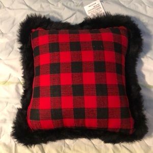 Pillow, Red/Black Plaid, Holiday/Winter